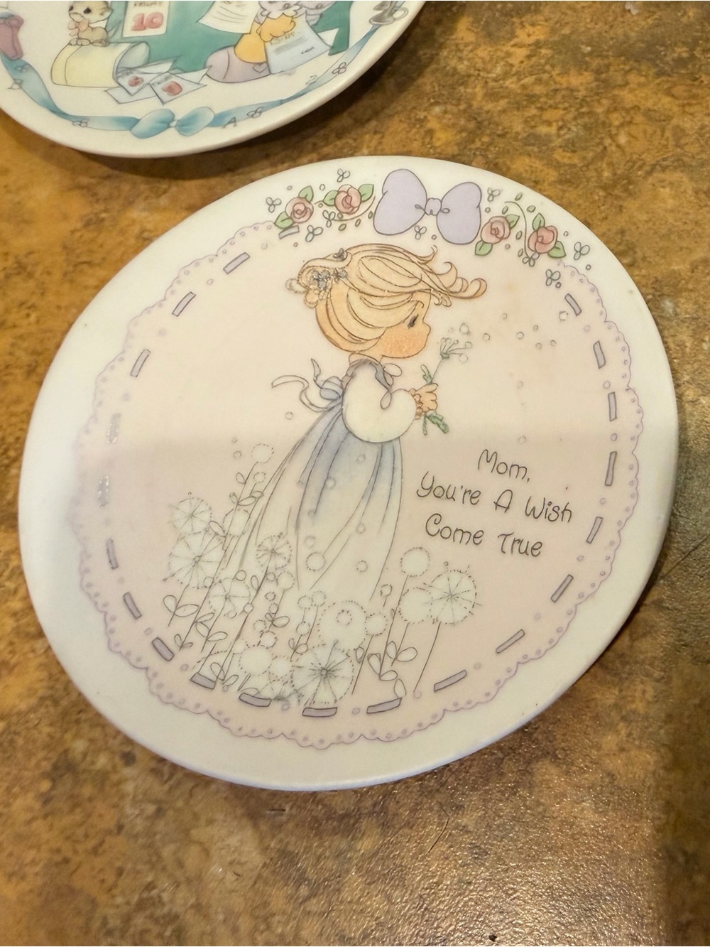 Precious Moments 'Mom You're A Wish Come True' Decorative Plate - Pastel Pink